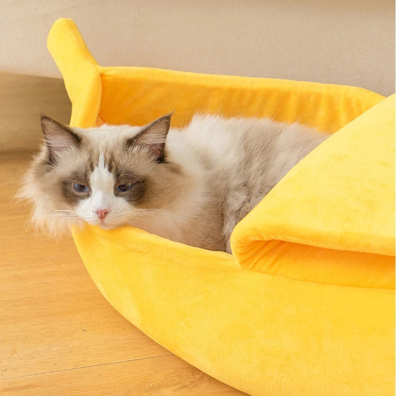 Banana Cat Nest Fun cute winter cozy warm durable personality creative dog house suitable for Chinchillas squirrel pet nest