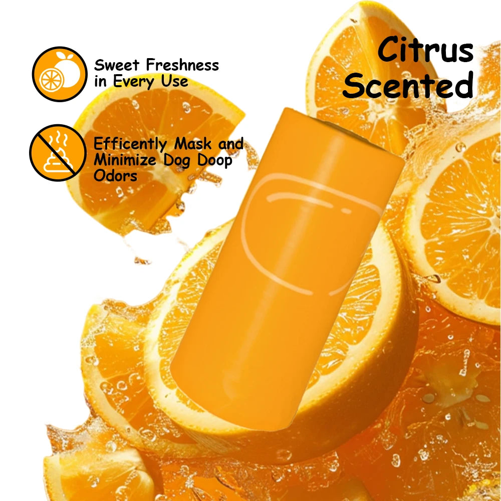 Photodegradable dog toilet bag with thickened and enlarged leak proof orange fragrance pet feces bag with dispenser