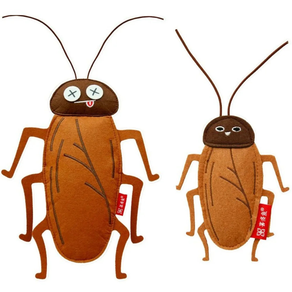 Simulation Insect Shape Cockroach Toy Fun Self-Hi Cat Simulation Toy Felt Catnip Bell Toy Boredom Relief