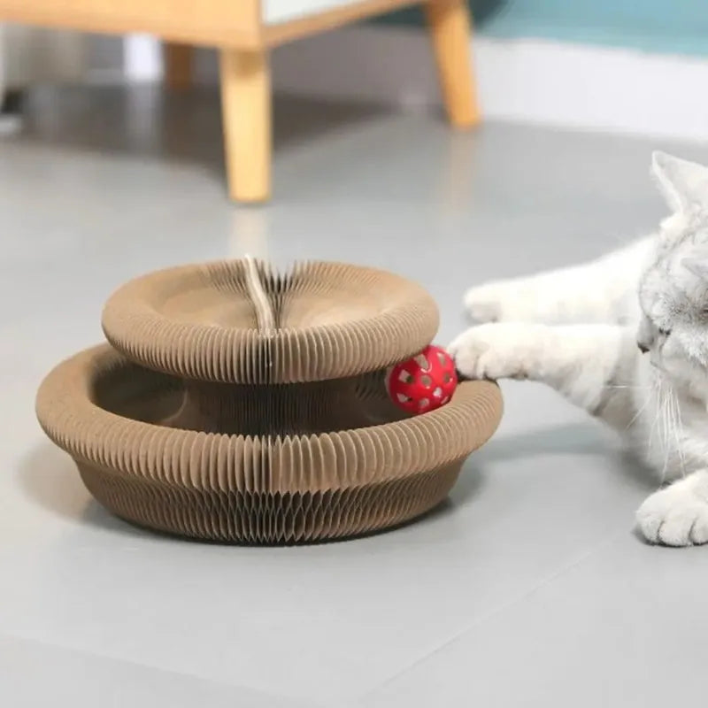 Durable Kitty Kurlz Cat Toy Cat Accordion Magic Organ Cat Scratching Board Cat Toy Ball Scratch Pad Cat Scratcher Kitty Kurlz