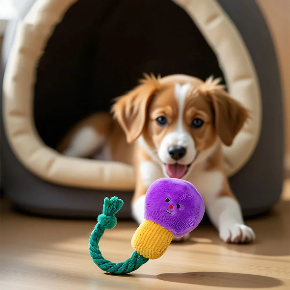 Cute Light Bulb Plush Dog Toy - Squeaky Pet Chew Toy Durable Soft Plush Toy for Cats Dogs Puppies Pet Supplies