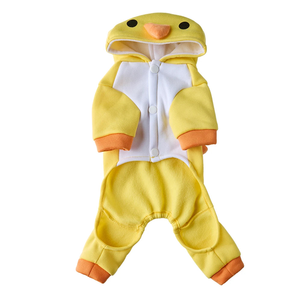 Dog Clothes Little Yellow Chicken Autumn/Winter Christmas Halloween Pet Costumes Holiday Party Bulldog Teddy Pet Apparel