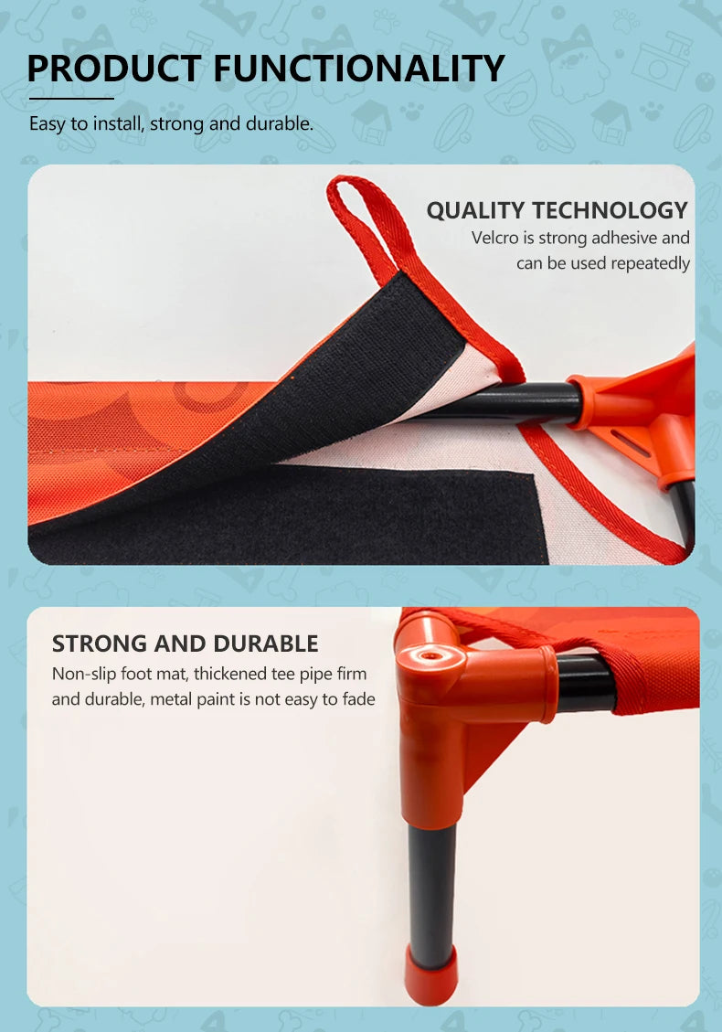 Elevated Dog Bed with Breathable Mesh | Portable Raised Pet Bed for Small, Medium & Large Dogs | Outdoor Cooling Dog Bed for Camping & Beach