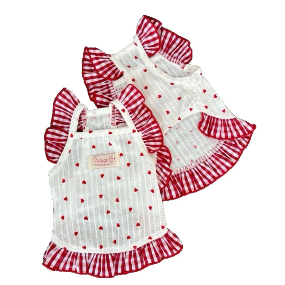 Dog Dress Fresh Cute Small Dog Teddy Bear Cat Pomeranian Love Floral Dress Spring Summer Dress Pet Party holiday Dress Up