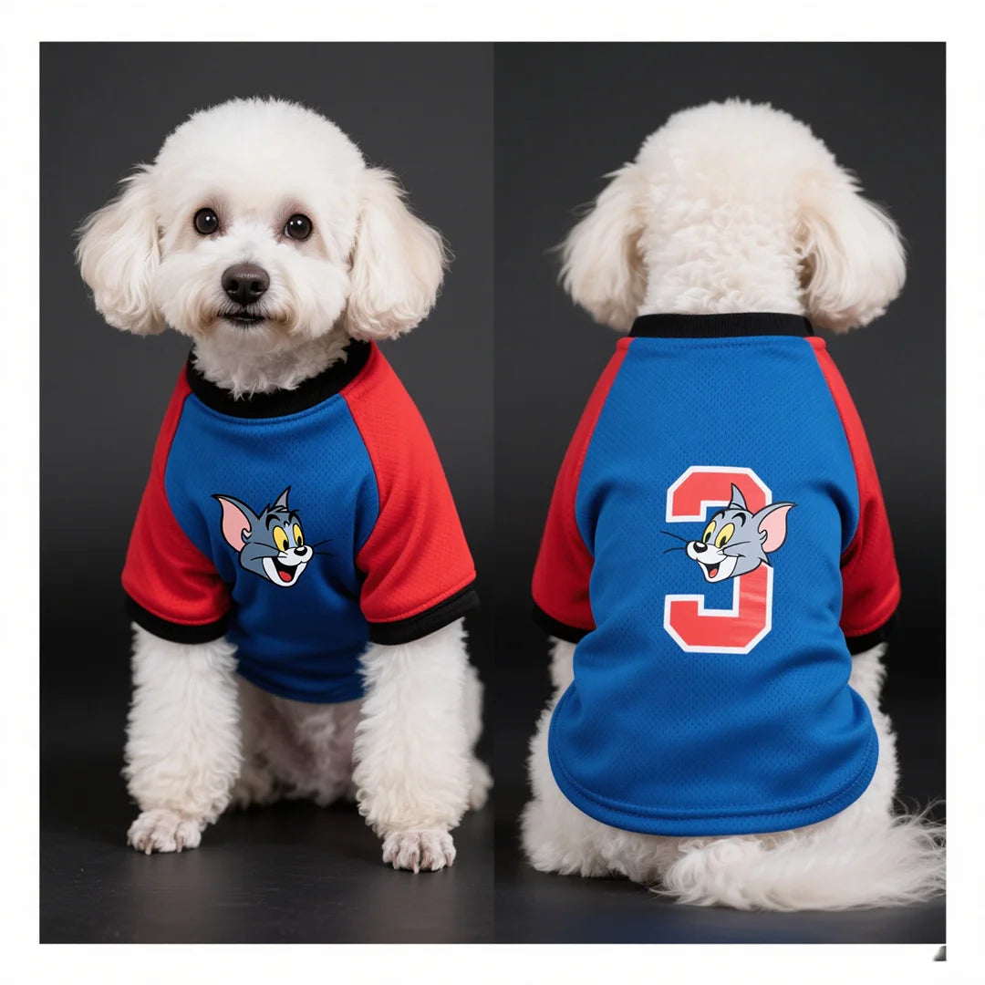 Tom Cat IP Pet Clothes For Dogs Pet Supplies Breathable Cool Comfortable Soccer Jerseys Small-sized Dog Breeds Cool And Stylish