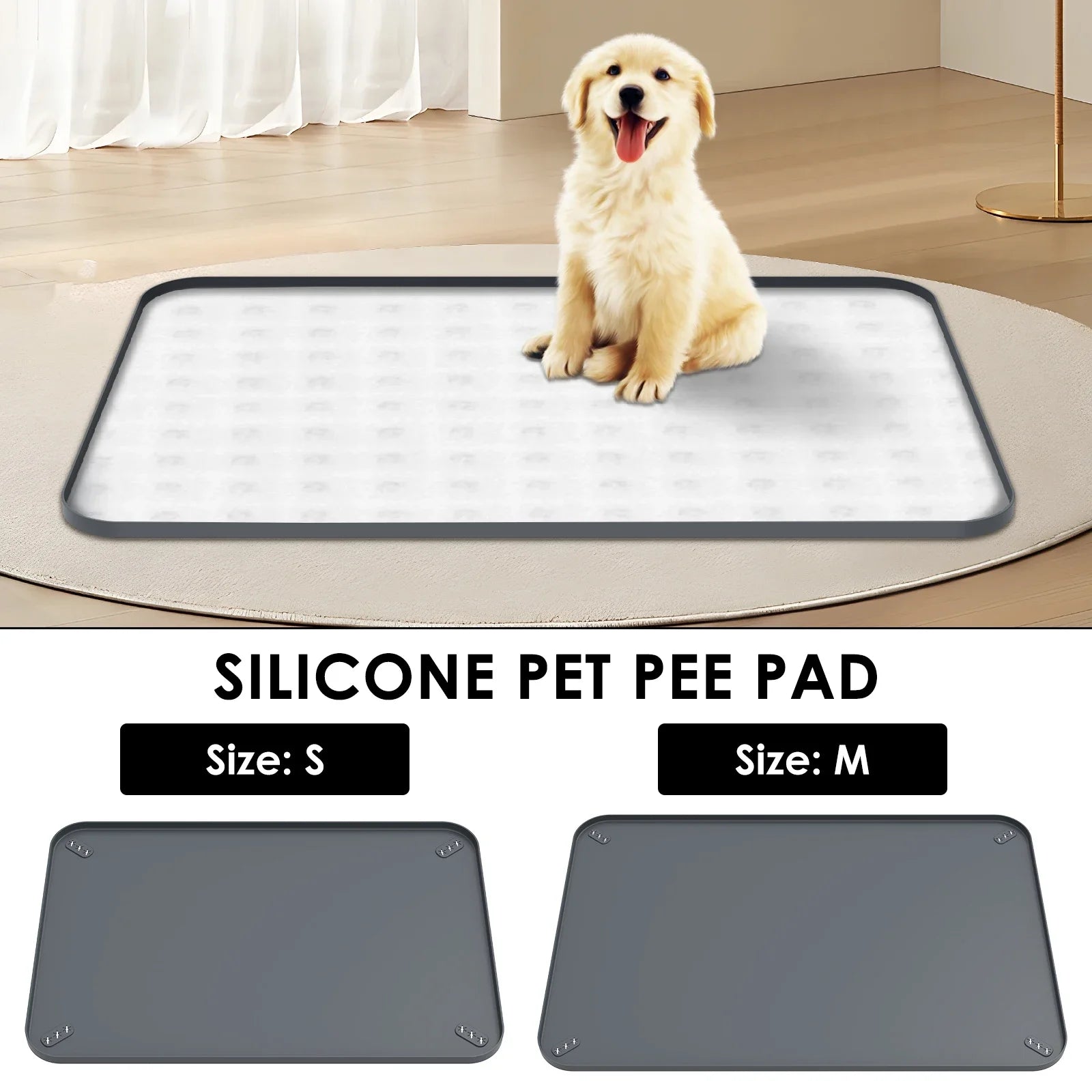 Dog Toilet Silicone Pee Pad Holder Foldable Leak Proof Foldable Puppy Potty Training Pad for Floor Protection Pet Supplies