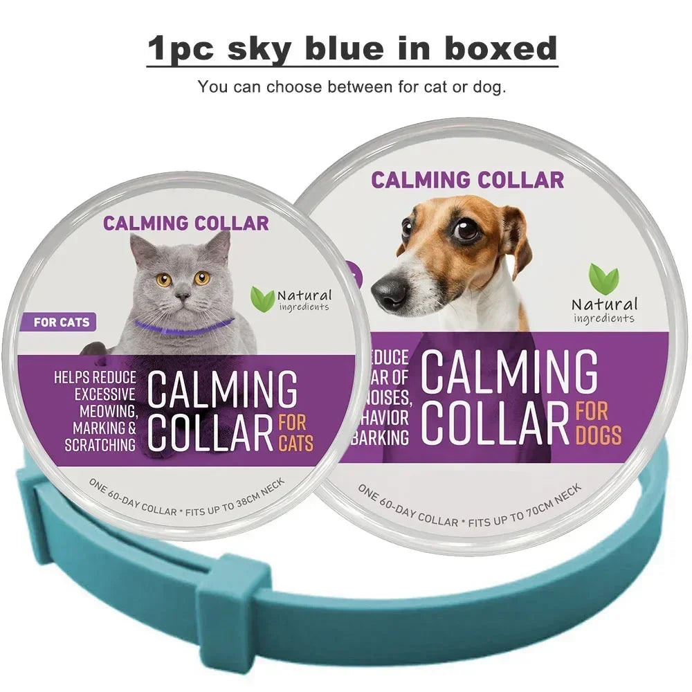 Natural Dog Pheromone Calm Collars Calming Collar for Dogs Cats Pet Relief Anxiety Stress Separation Relieve Bad Behavior 60Days