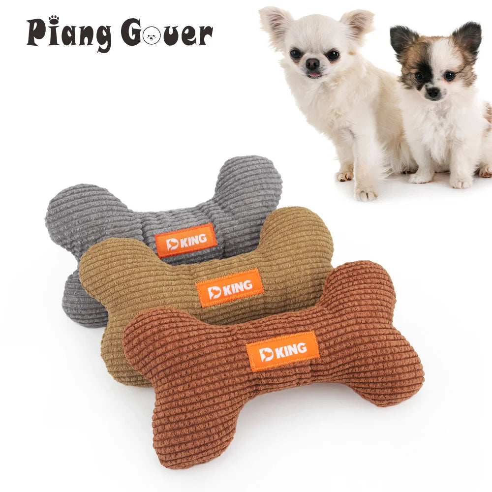Bone Small Dog Toy Puppy Plush Pet Squeak Toy Interactive Accessories