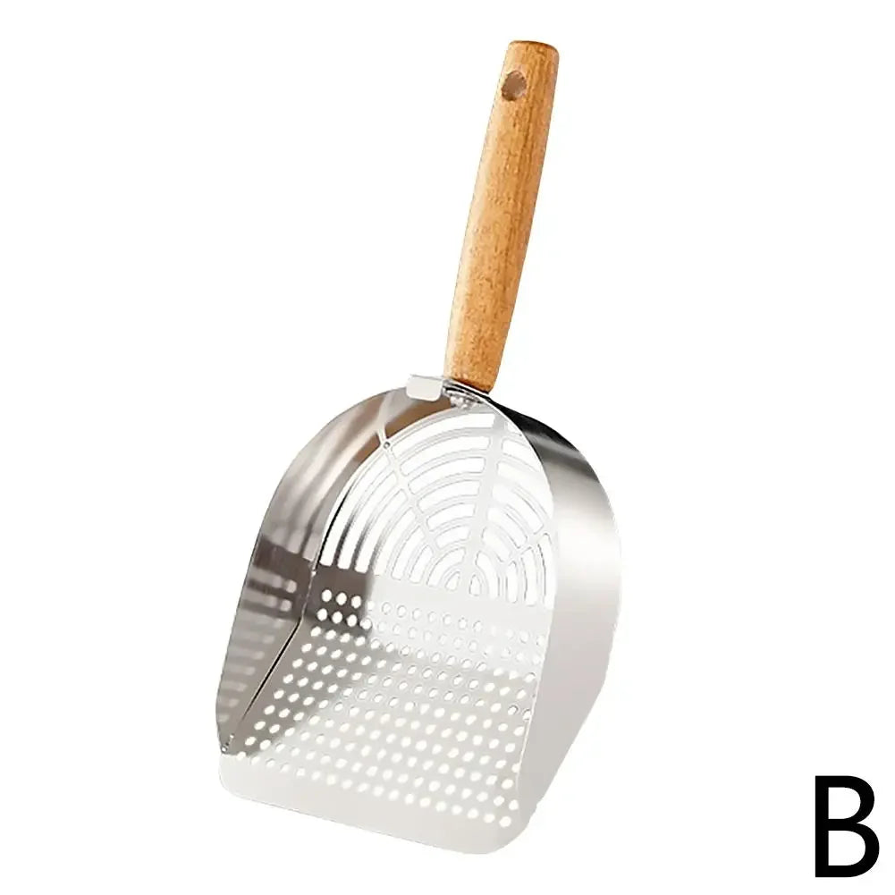 Steel Cat Litter Scoop Long Handle Pet Waste Shovel Cleaning Tool for Tofu Sand Litter Box Cats Supplies
