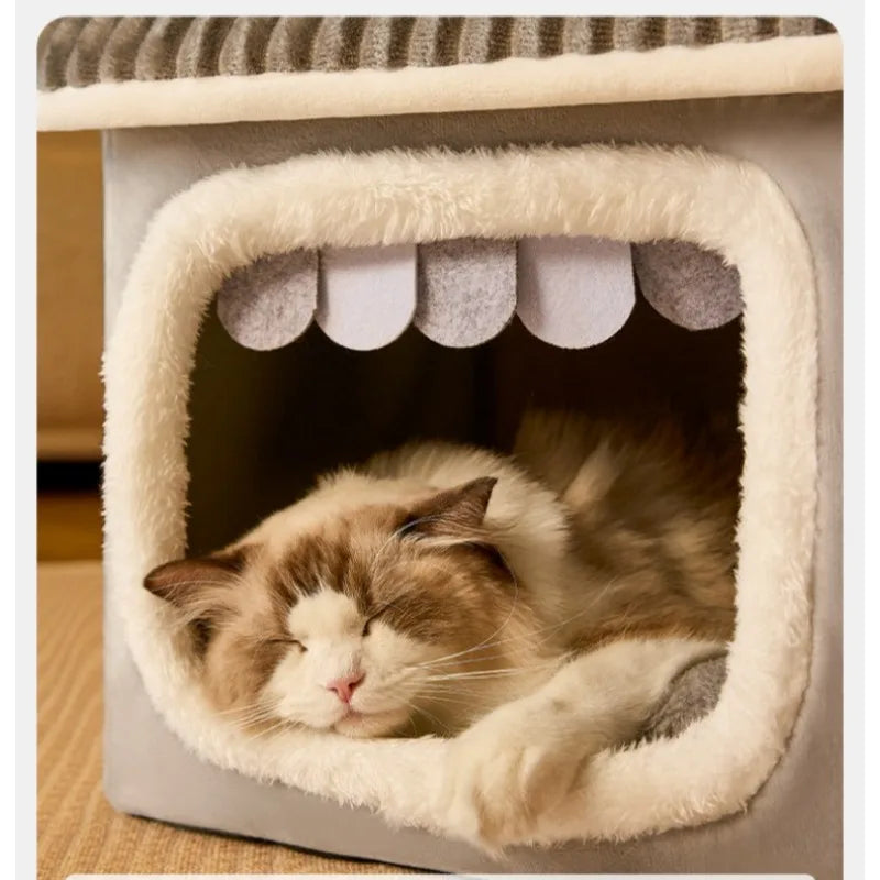 Winter Foldable Pet House Suitable for Puppies Kittens Puppies Cave Nests Portable Washable Dog Shelters Cat Nests Pet Supplies