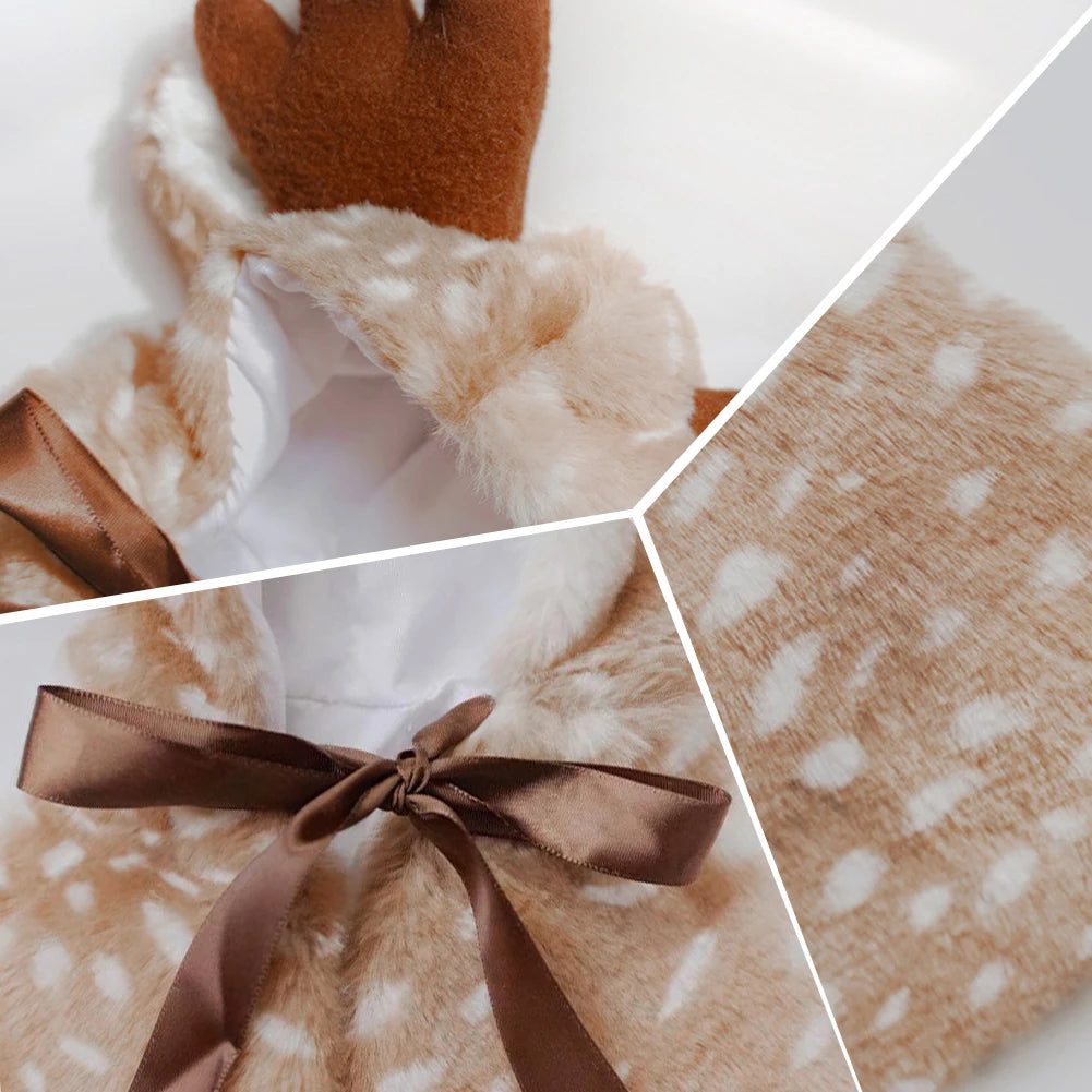 1PC Halloween Pet Costume Funny Elk Cloak for Small Dogs Cute Christmas Cat Cosplay Outfit