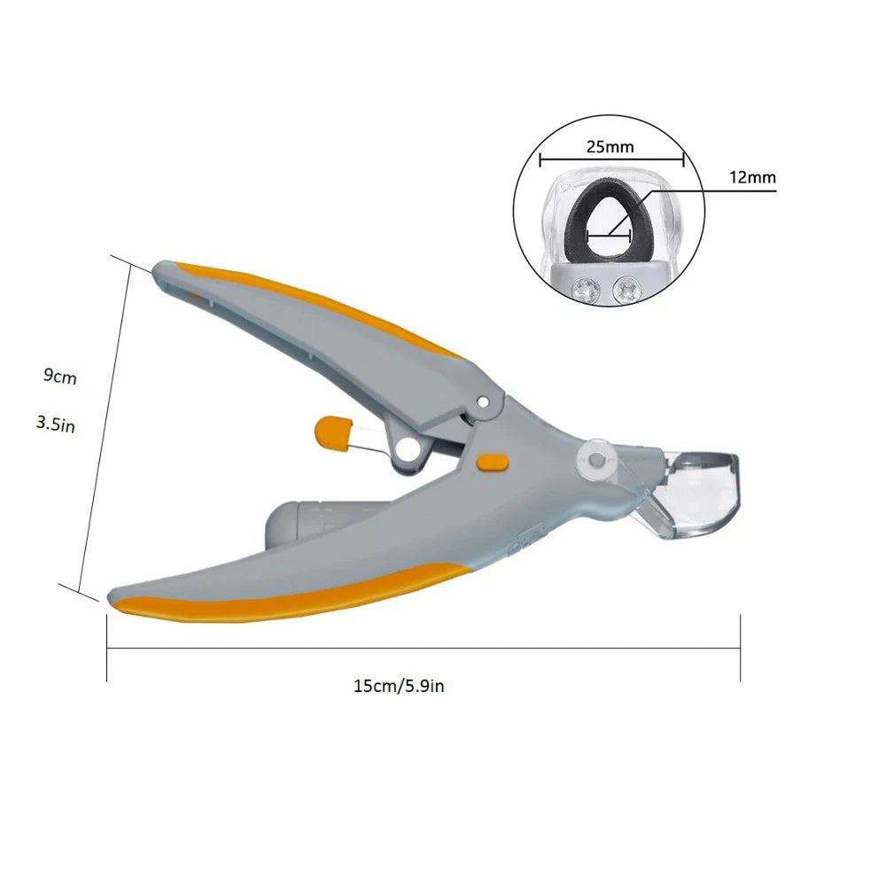 LED Light Pet Nail Clipper with Magnifier | Safe Nail Trimmer for Dogs & Cats | Precision Grooming Tool with Anti-Slip Handle