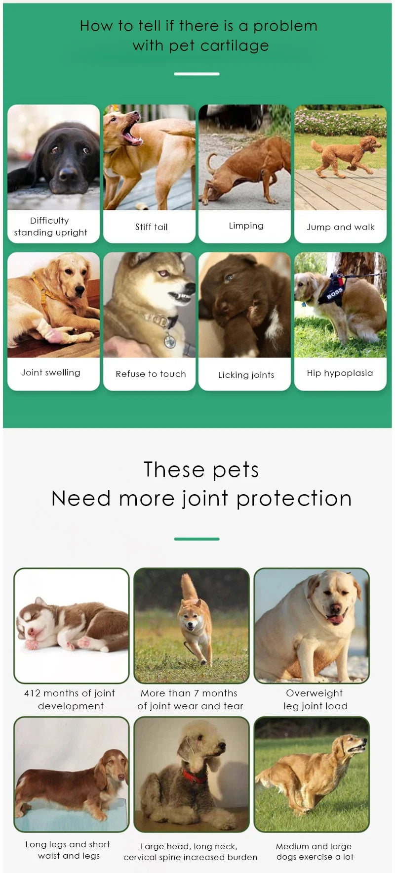 Chondroitin Tablets for Pet Dogs, Lubricating and Protecting Joints, Supplementing Nutrition for Elderly Dogs 200 Tablets