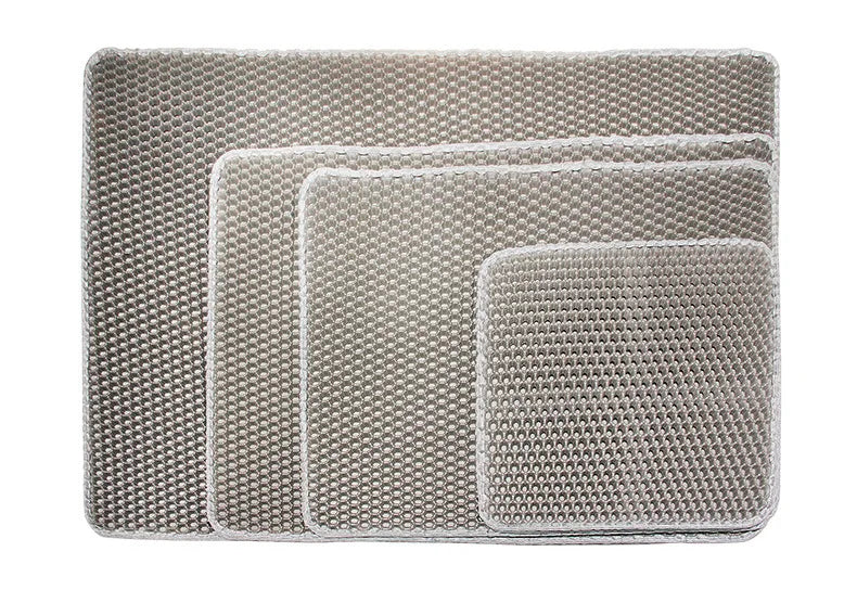 Large Cat Litter Mat Waterproof Double Layer Non-Slip Washable Pet Litter Box Mat Durable Sand Trapper Cat Scratcher