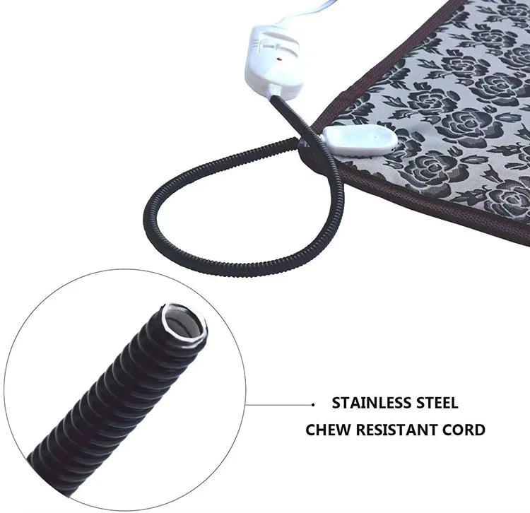 Pet Heated Mat Dog Temperature Adjustable Dog Heating Pad Waterproof Electric Heating Pad Timer Dog Sleeping Supply waterproof