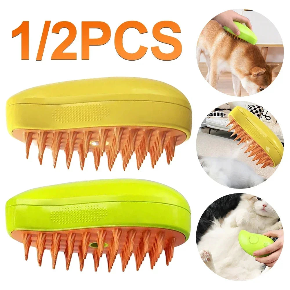 1~2pcs Steam Pet Brush 3-in-1 Massage Dog Steamy Brush Spray Beauty Tangled and Loose Hair Removal Cats Grooming Comb Dogs