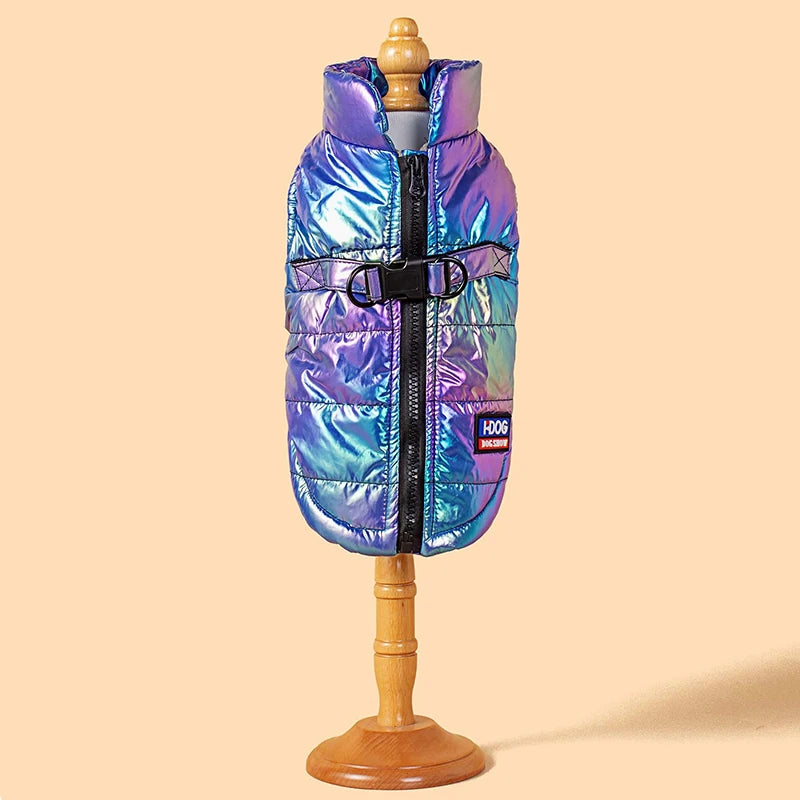 Christmas pet dog and cat clothing for autumn and winter, waterproof gradient color vest with fleece warmth pet clothing supplie