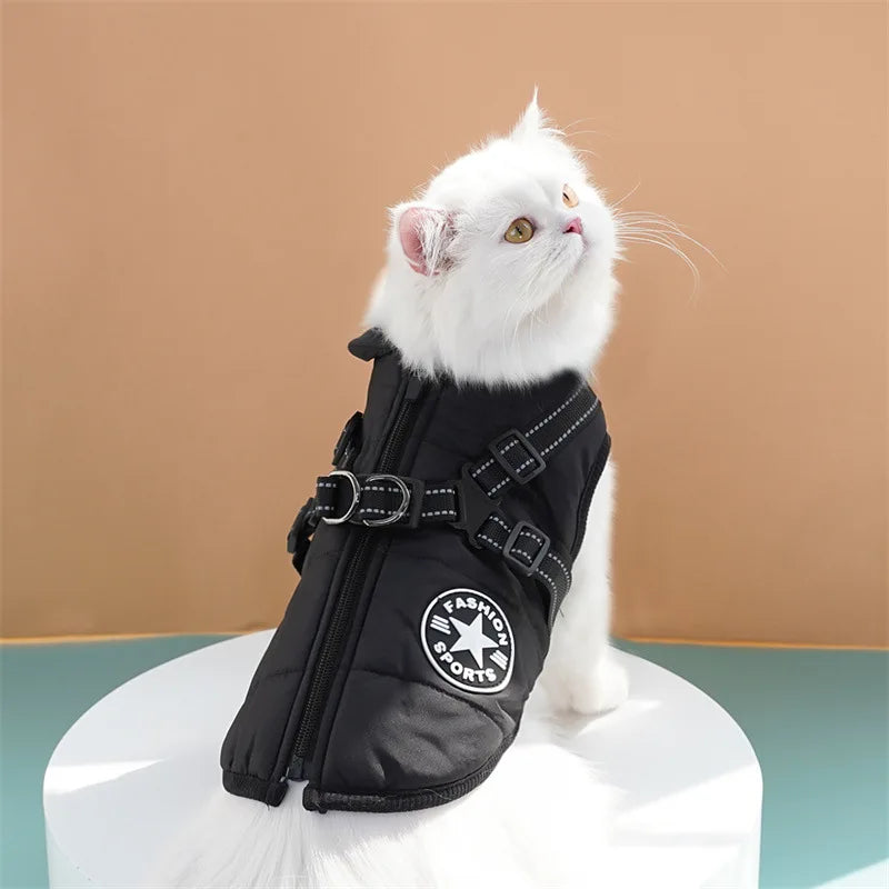 Thick and warm pet clothes, dog and cat cotton coats, winter chest and back, cat cotton vests, dog supplies