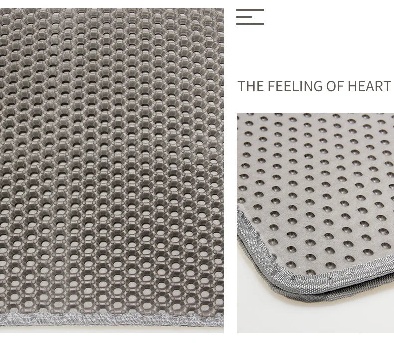 Large Cat Litter Mat Waterproof Double Layer Non-Slip Washable Pet Litter Box Mat Durable Sand Trapper Cat Scratcher