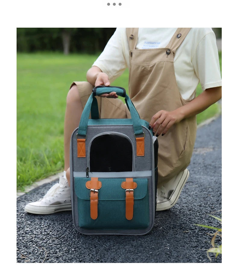Pet Carrier Backpack for Cats Three-Sided Breathable Thickened Wear-Resistant Sun-Protective Travel Cat Bag Portable Pet Luggage
