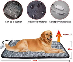 Pet Heated Mat Dog Temperature Adjustable Dog Heating Pad Waterproof Electric Heating Pad Timer Dog Sleeping Supply waterproof