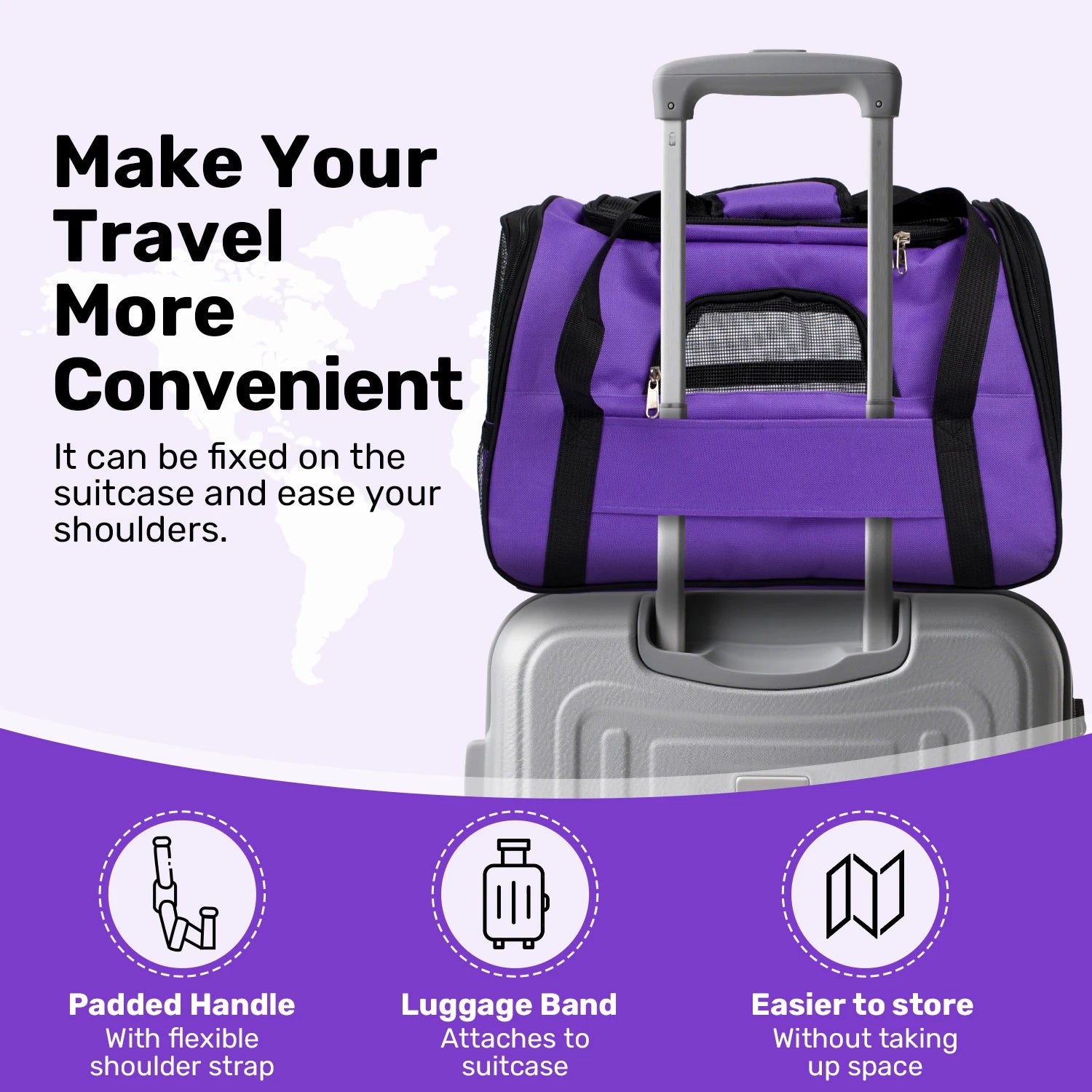 Dog Carrier for Small, Medium Pet Carriers Up to 15Lbs Cat Carrier Soft-Sided Puppy Cat Bag Portable Foldable Airline Approved