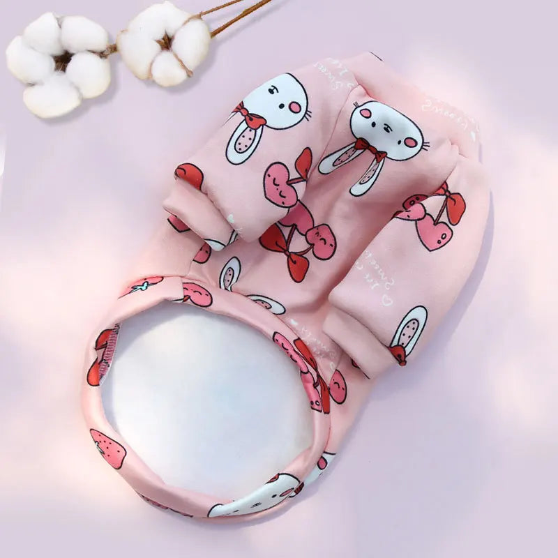 Small Dog Hoodie Coat Winter Warm Pet Clothes for Bulldog Chihuahua Shih Tzu Sweatshirt Puppy Cat Pullover Dogs