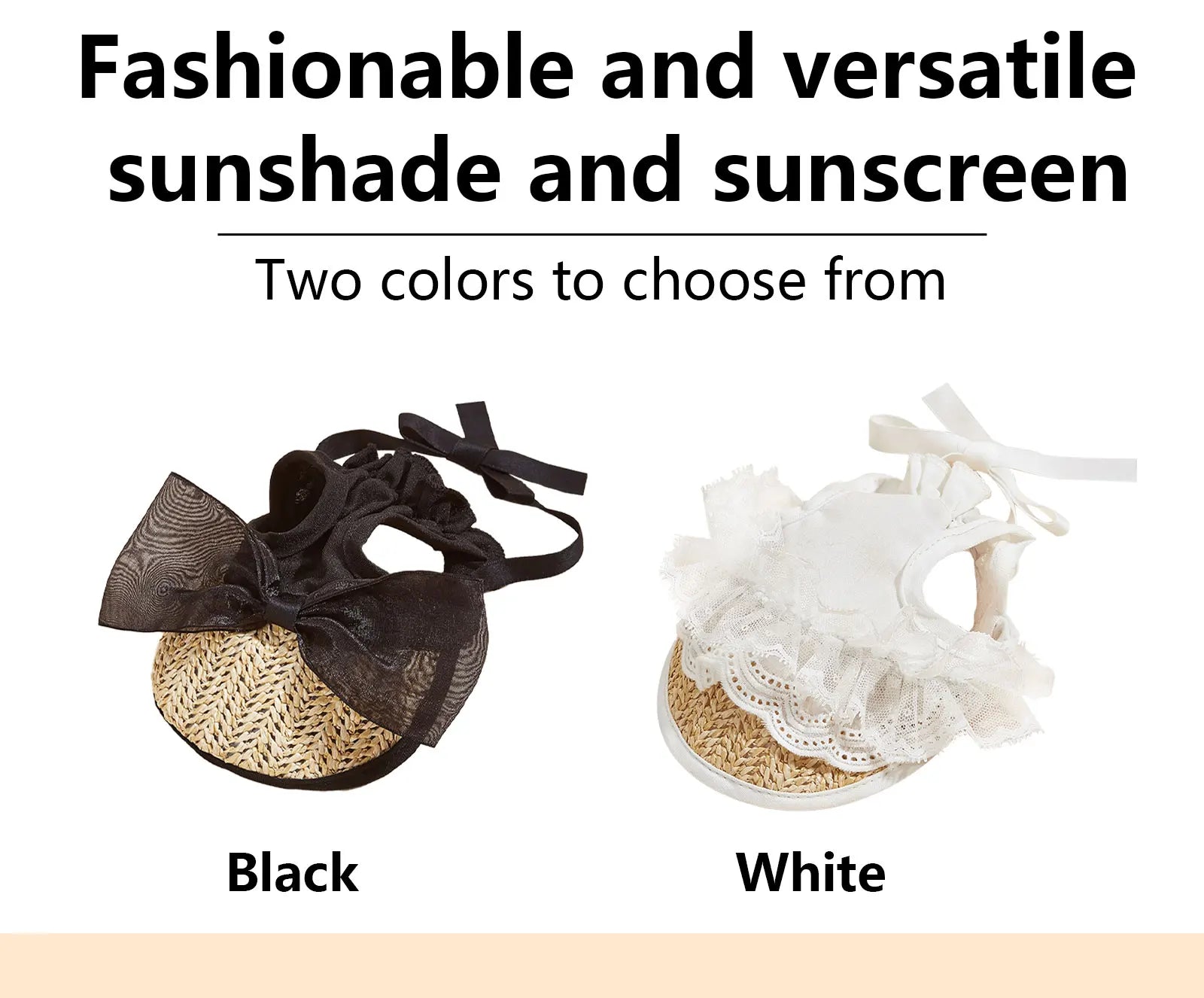 Summer Pet Sunshade Hat Adjustable Elastic Hat Fashionable And Versatile Lace Bow dog cat Hat