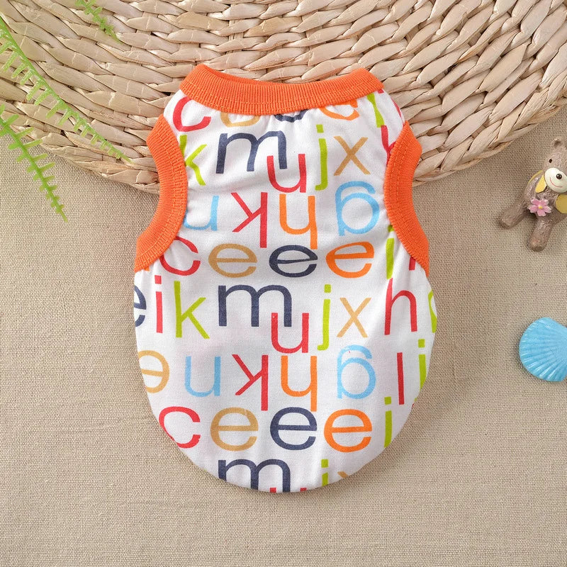Cotton Vest Dogs Clothes For Small Dogs Chihuahua Clothes Summer Animals Cartoon Vest Dog T-Shirt For Small Dog Medium Yorkshire