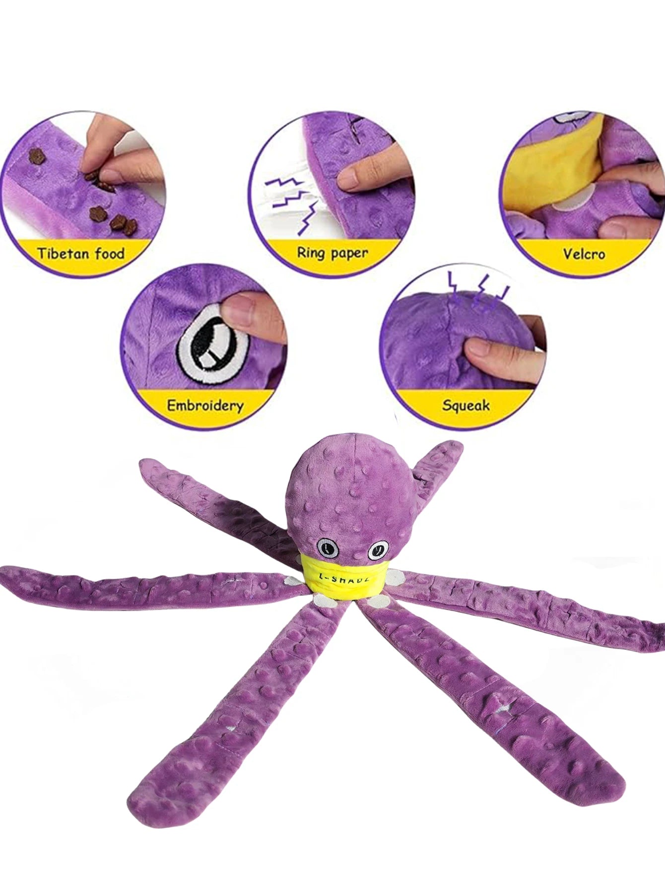 Valentine'S Day Dog Snuffle Toy dog plush octopus toys, dog puzzle games interactive puppy toys chew toys slow feeding games
