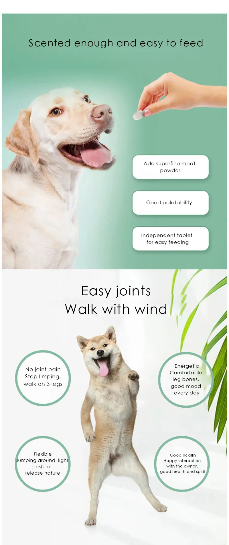 Chondroitin Tablets for Pet Dogs, Lubricating and Protecting Joints, Supplementing Nutrition for Elderly Dogs 200 Tablets