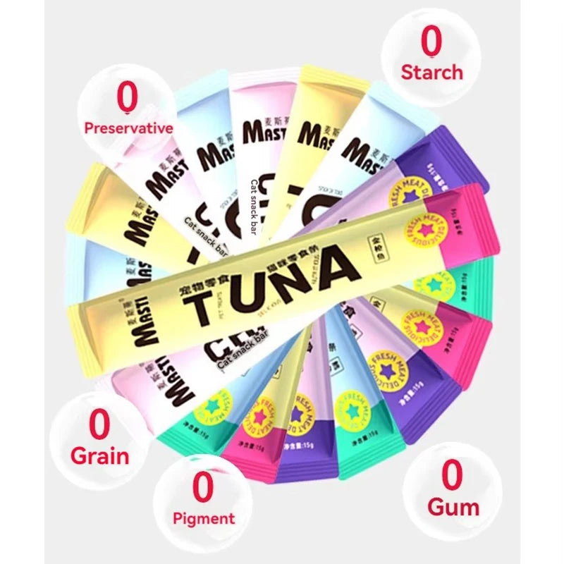 Cat food pet snacks 15g/piece liquid wet food tuna chicken canned hair cheek cat snacks