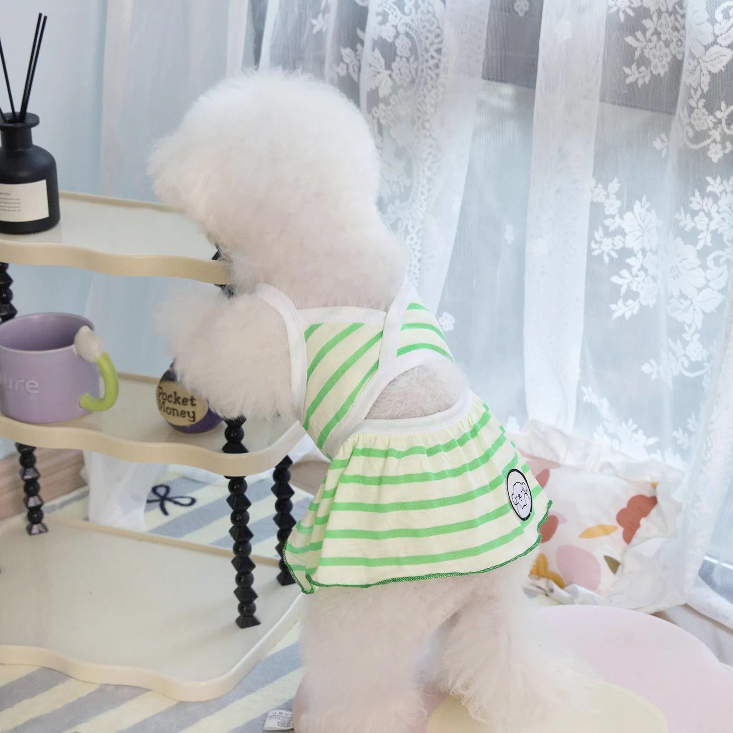 Spring Summer Thin Strips Bikini Skirt for Small Medium Dogs Girl Kitten Sunscreen Pet French Bulldog Sexy Puppy Summer Dresses