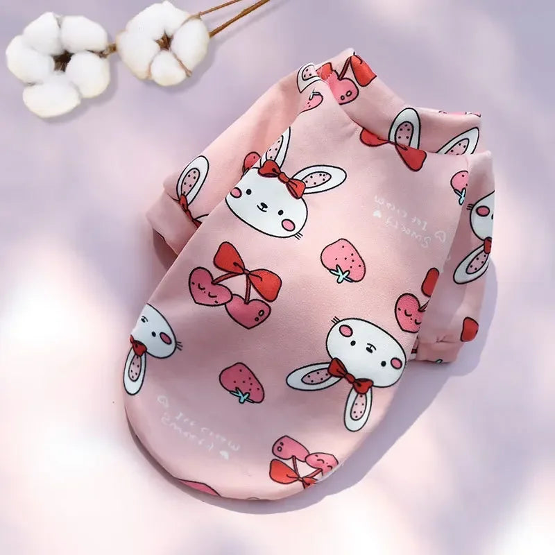 Small Dog Hoodie Coat Winter Warm Pet Clothes for Bulldog Chihuahua Shih Tzu Sweatshirt Puppy Cat Pullover Dogs