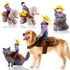 Dog Clothes Funny Cosplay Halloween Costume Puppy Kitty Cowboy Clothing Santa Claus Snowman Creative Pet Novelty Party Outfits