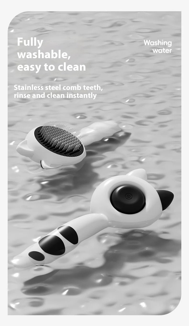 Self Cleaning Cat Brush Pet Grooming Tool Removes Loose Fur Magic Deshedding Comb for Cats Massage Slicker Brush Easy to Clean