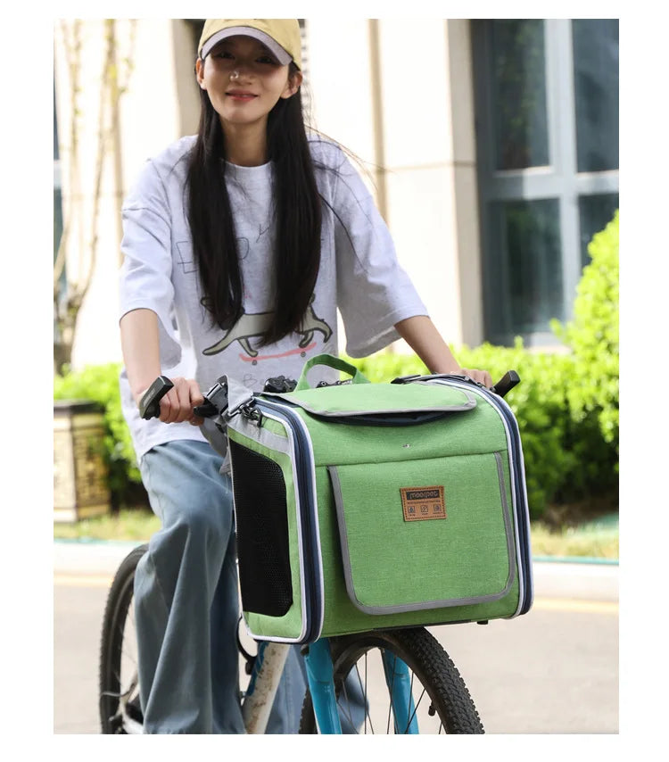 Mo Chong Car-mounted Pet Bag, a Portable Handheld and Backpack for Outdoor Use. Nordic-style Bicycle-mounted Cat Bag and Dog Bag