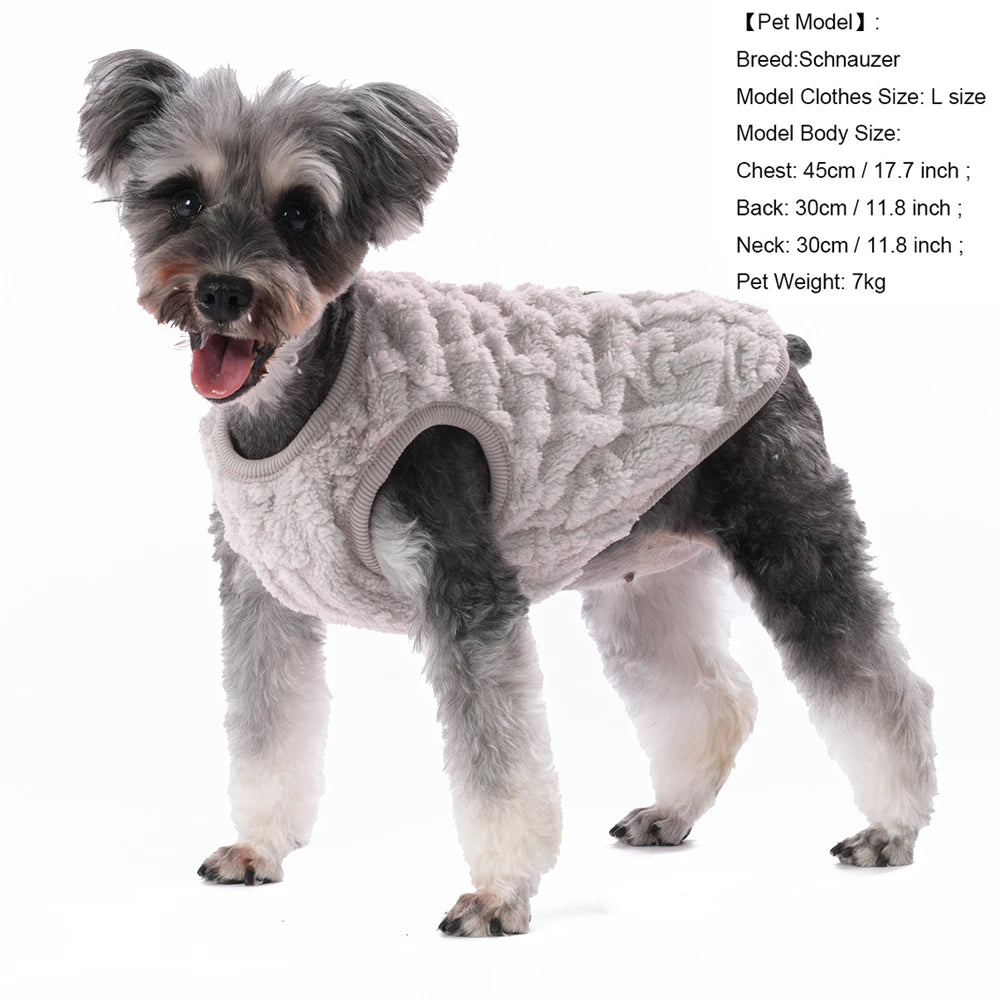 Fleece Warm Dog Cloth Sleeveless Soft Cozy Plush Vest Puppy Winter Overall for Small Medium Pet Sweatshirt  for Dog and Cat