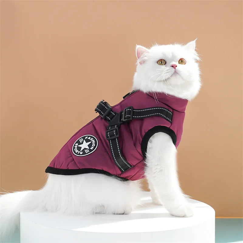 Thick and warm pet clothes, dog and cat cotton coats, winter chest and back, cat cotton vests, dog supplies