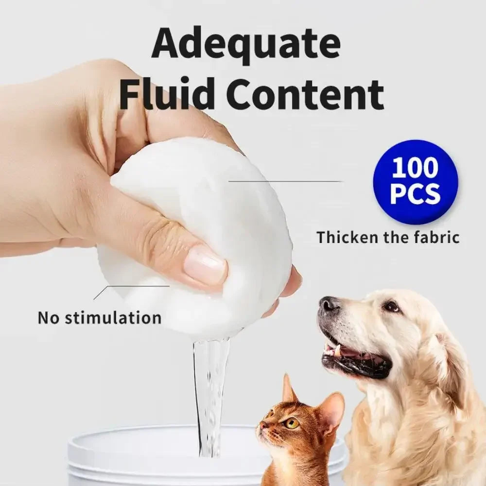 100pcs Pet Eye Wipes for Cats Dogs Tearmark Wet Wipes Cat and Dog Universal No Irritation Eye Care Cleaning Wipes Pet Supplies