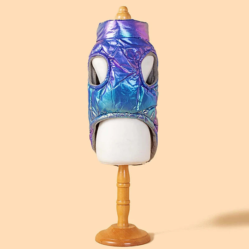 Christmas pet dog and cat clothing for autumn and winter, waterproof gradient color vest with fleece warmth pet clothing supplie