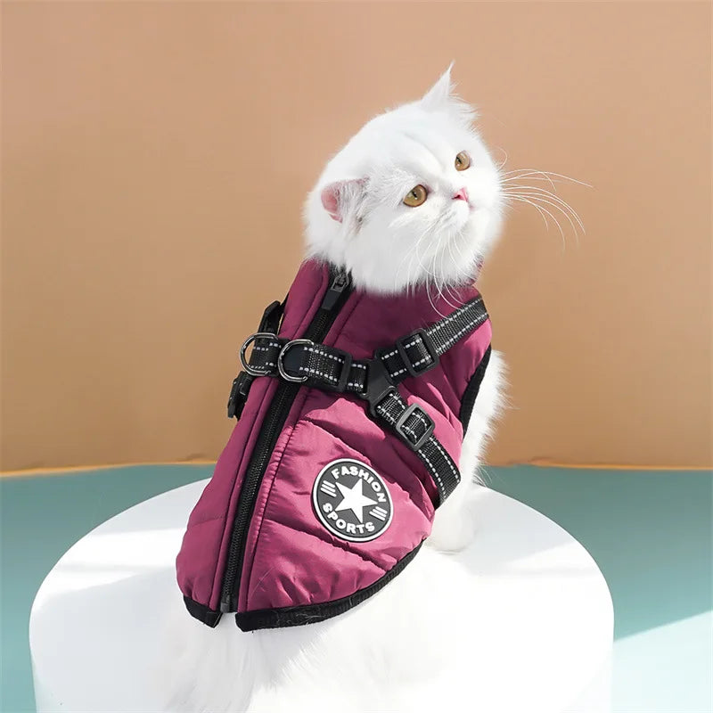 Thick and warm pet clothes, dog and cat cotton coats, winter chest and back, cat cotton vests, dog supplies