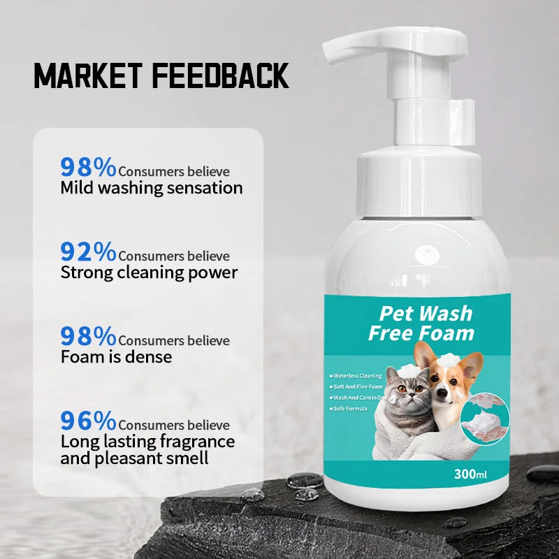 New Dry Cleaning Foam For Dogs And Cats Decontamination And Fragrance Leave-in Body Wash For Pets With Unscented Press