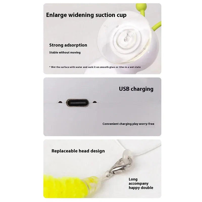 Intelligent Sensing Cat Teasing Toy Interactive USB Rechargeable Caterpillar Toy Automatic Cat Teasing Stick Fun Caterpillar Toy