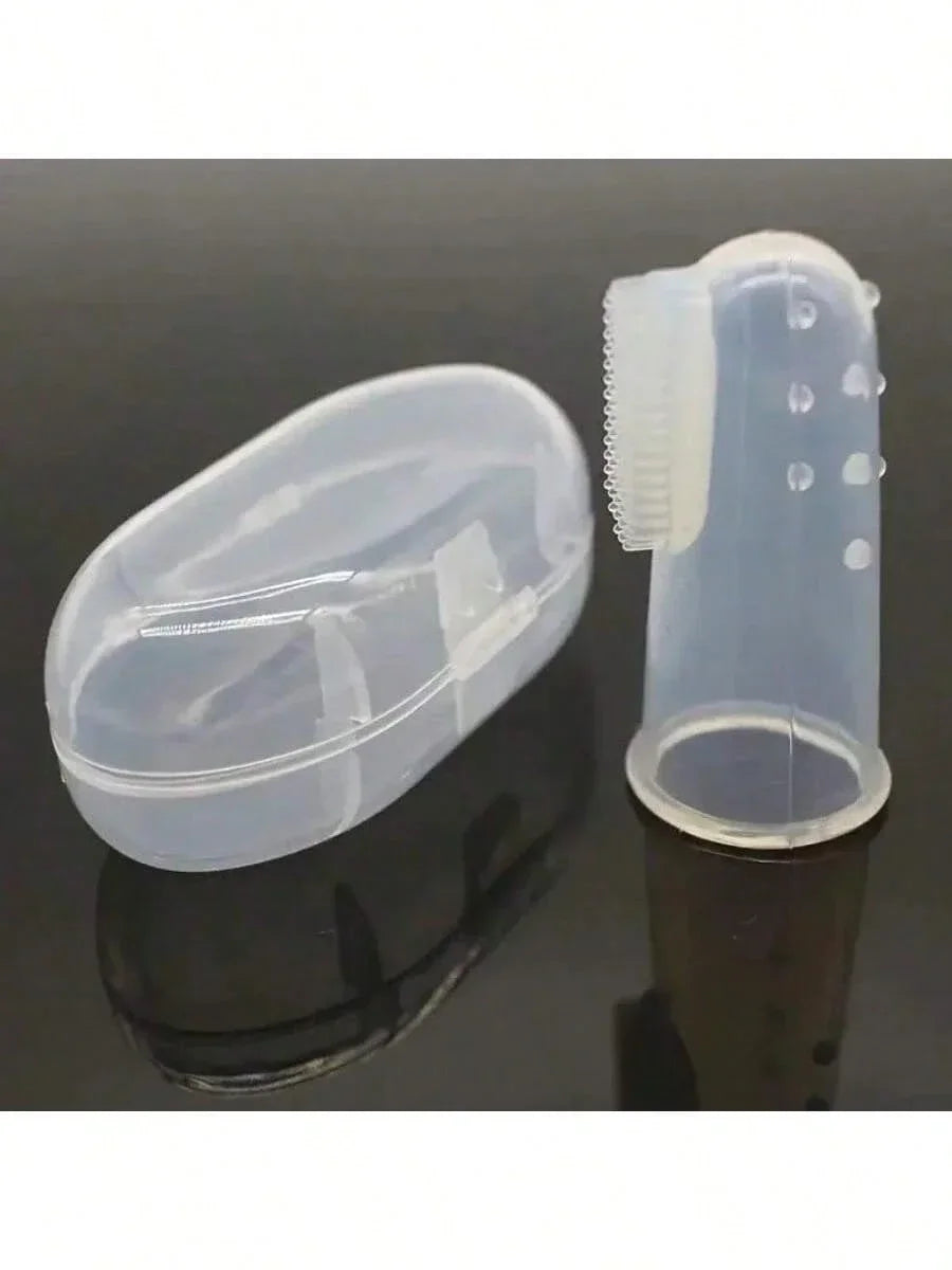 1pc Pet Finger Toothbrush for Dogs & Cats – Soft Silicone Brush for Breath Care & Gum Health, Portable, No Box Included