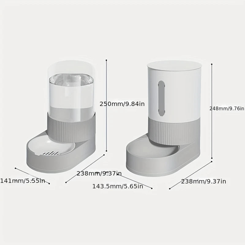 Large Capacity Cat Feeder Automatic Cat Water Dispenser Cat Food Bowl Gravity Food Storage Container for Cats Dogs Pet Supplies