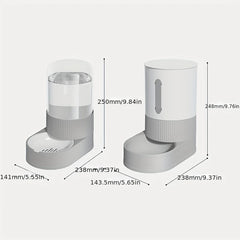 Large Capacity Cat Feeder Automatic Cat Water Dispenser Cat Food Bowl Gravity Food Storage Container for Cats Dogs Pet Supplies