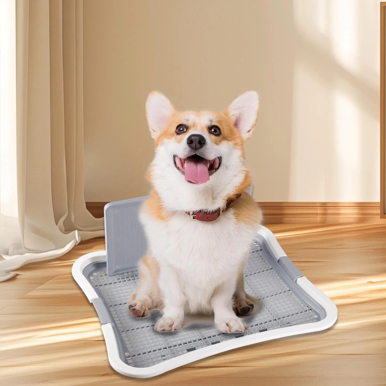 Potty Trainer Urinal and Urinary Column Keep Clean Dog Potty Tray Pet Training Toilet Tray for Bunny Dogs Cats Puppy Kitten