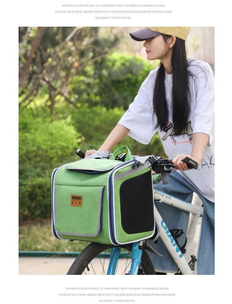 Mo Chong Car-mounted Pet Bag, a Portable Handheld and Backpack for Outdoor Use. Nordic-style Bicycle-mounted Cat Bag and Dog Bag