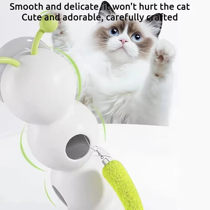 Electric Caterpillar Cat Toy Smart Sensor Motion Activated Soft Feather Tail Eco Safe Self Amusing Pet Toy Relieve Cat Boredom